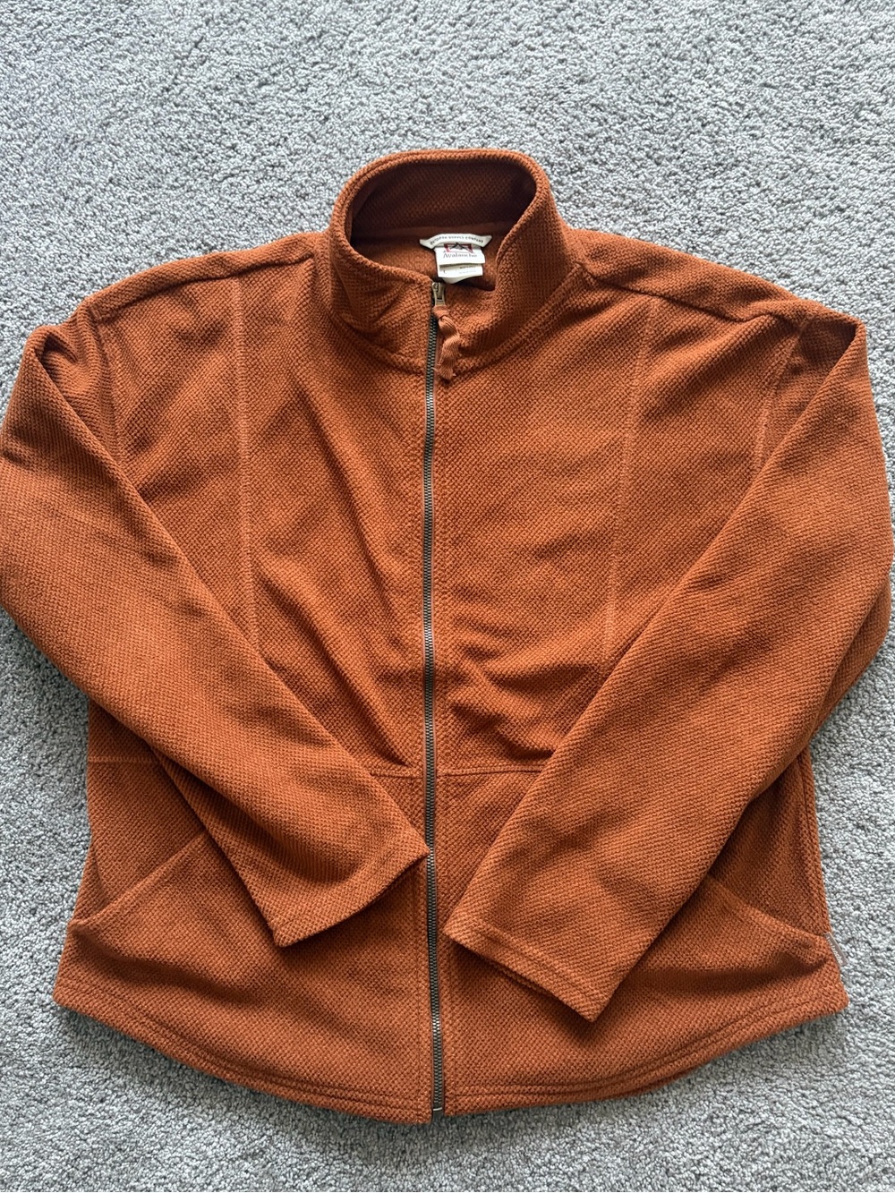 Avalanche Rust Orange Knit Zip-Up Sweater